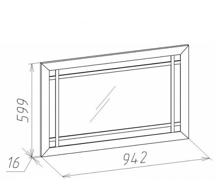 Зеркало навесное Шерлоск 7, дуб сонома