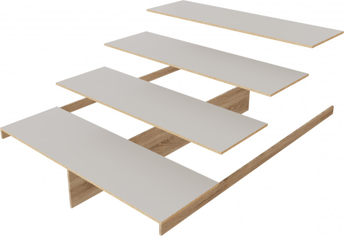 Кровать "Теана" 160х200, с настилом ЛДСП -  Крафт серый/мдф светло-серый