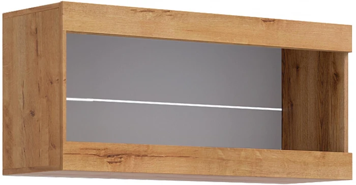 Прага Шкаф навесной, вотан/Белый глянец