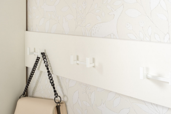 Октава Прихожая 31, белый шагрень/дуб крафт золотой/фасады МДФ белый шагрень