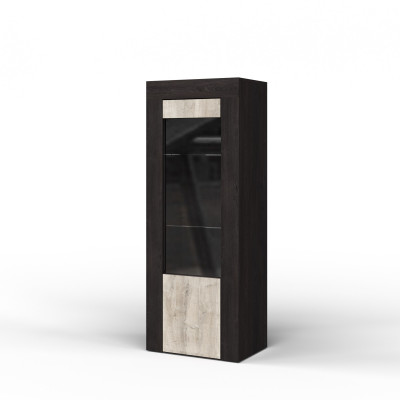 Шкаф-витрина 1 дверь "Лондон" - Дуб кентерберри/Сосна натуральная