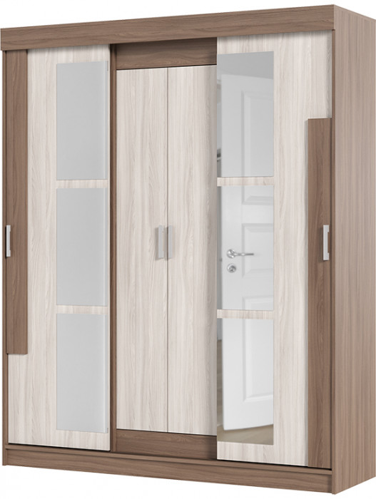 Андрей-Е (ФЕЯ) шкаф-купе (1600*2100*520 мм) ясень шимо темный/ясень шимо светлый