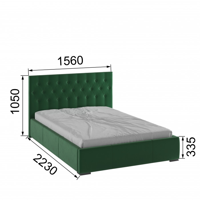 Октавия Кровать интерьерная 140 изумруд ромб, ПМ