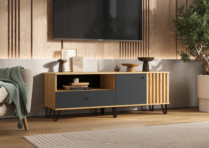 Тумба ТВ 1500, Дуб крафт/Графит
