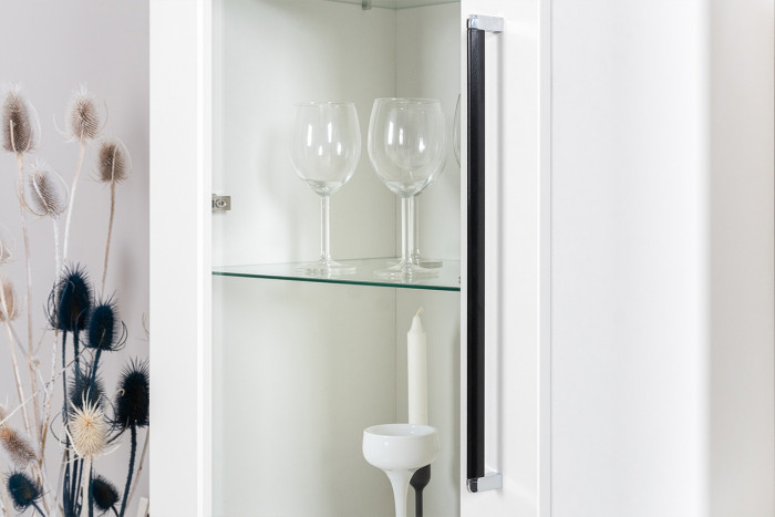 Валенсия Гостиная № 054, ЛДСП белый шагрень/МДФ белый шагрень