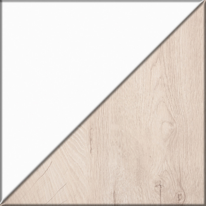 Муссон Кровать 11.41 + ортопед + 2 х Тумба 16.03, цвет белый/дуб эндгрейн элегантный, сп. м. 1600х2000 мм., б/м