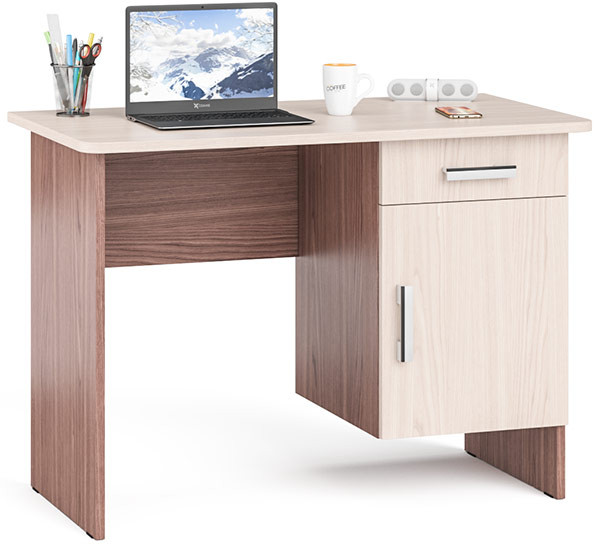 письменный стол С-МД-1-09, ясень шимо светлый/ясень шимо тёмный