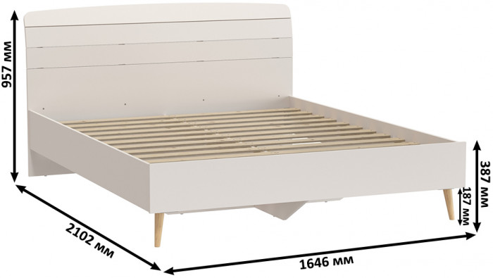 Афина Спальня Кровать 1600 + Две тумбы, кашемир серый