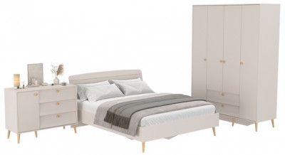 Афина Спальня 11-1600, цвет кашемир серый, сп.м. 1600х2000 мм., б/м, основание есть - фанера