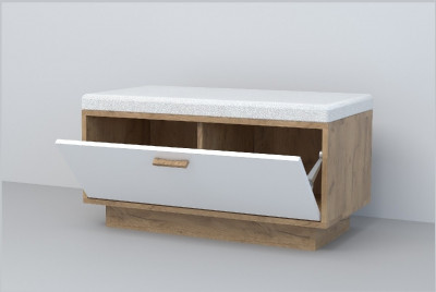 Эго Обувница ОБ-1 ПД (Глянец Белый/Дуб Крафт Золотой)