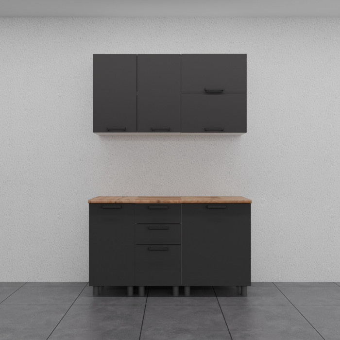 МК Аленушка Н 400 Лаванда Сталь, скоба черный (со столешницей)