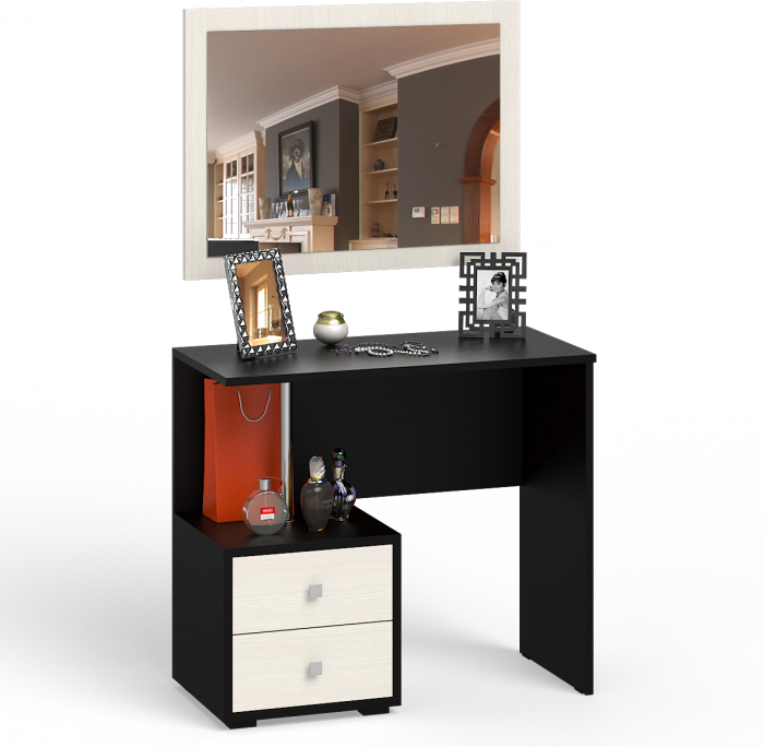 Камелия Стол косметический + Зеркало, венге/дуб лоредо