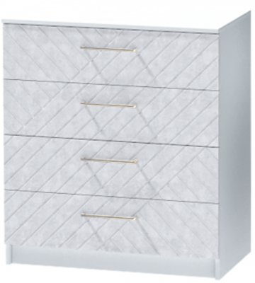 Комод №1 "Иннэс-7", Белый/Бетон снежный