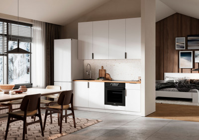 ЛИОН Кухня 2,0 (2000х2520х600) Фасад БЕЛЫЙ/Корпус БЕЛЫЙ