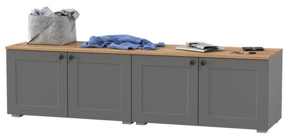 Остин 13.257 Тумба + 13.257 Тумба, цвет серый графит/дуб крафт золотой, ШхГхВ 160х41,9х43,7 см.