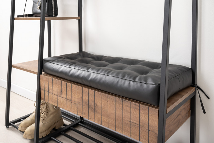 Гранд 15.124N Прихожая, дуб крафт табачный/искуственная кожа чёрная