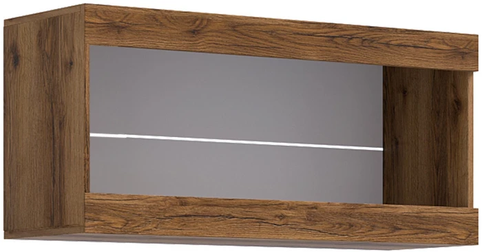 Прага Шкаф навесной, делано/Белый глянец