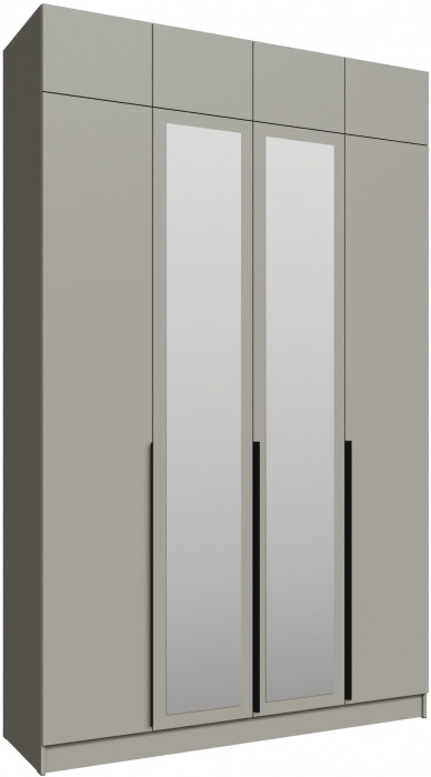 Шкаф 1,6 с антресолью и зеркалом Мадрид, Мокко