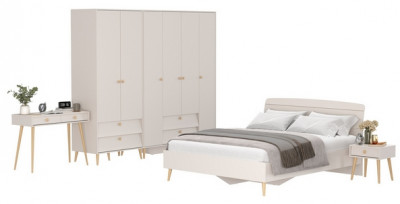 Афина Спальня 40-1600, цвет кашемир серый, сп.м. 1600х2000 мм., б/м, основание есть - фанера