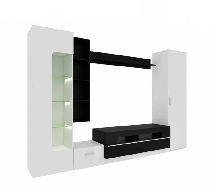 Лофт- 20 стенка ТВА Белый Снег/Черный