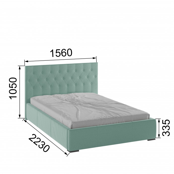 Октавия Кровать интерьерная 140 мятный ромб, ПМ