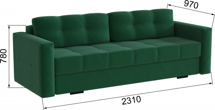 Диван раскладной Брэй изумруд