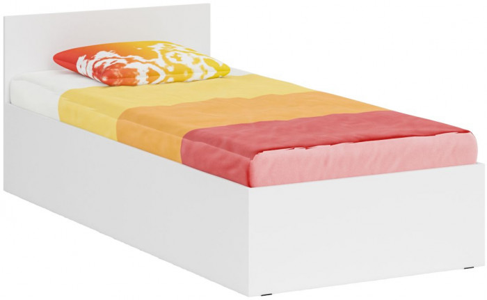 Кровать 0900 + Шкаф 2-х створчатый Стандарт, цвет белый, ШхГхВ 93,5х203,5х70 + 90х52х200 см., сп.м. 900х2000 мм., без матраса, основание есть