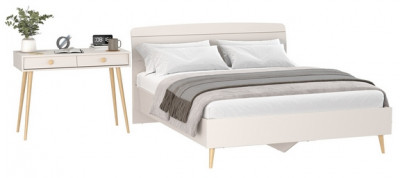 Афина Спальня Кровать 1600 + Стол, кашемир серый