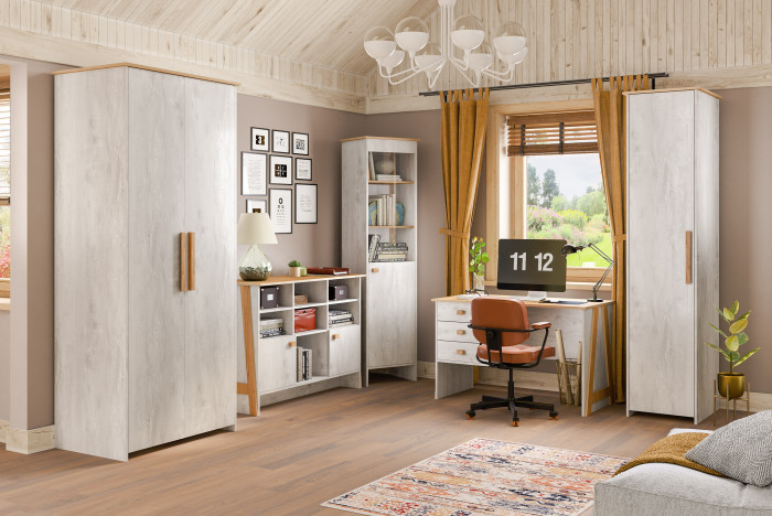 Модульный кабинет "Скандинавия" - Бетон пайн светлый/Дуб наварра