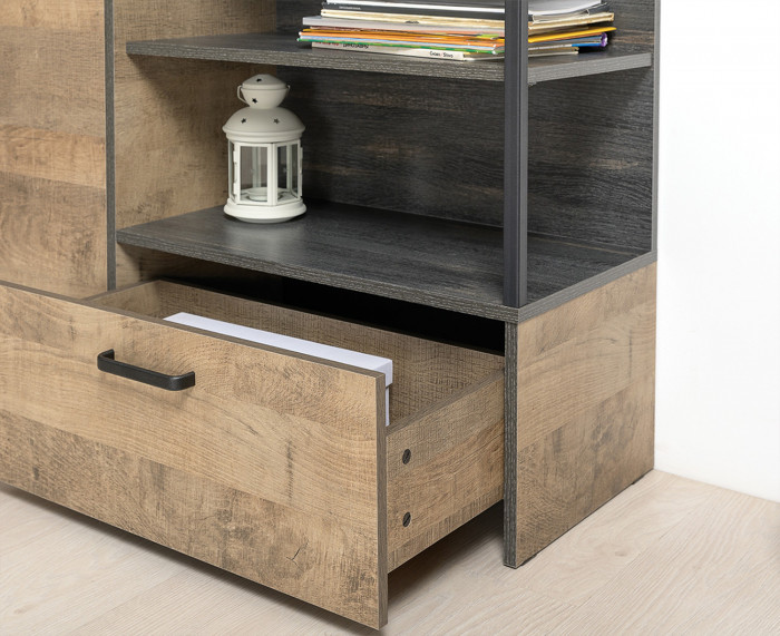 Трувор Прихожая 218, цвет дуб гранж песочный/интра, ШхГхВ 189х36,9х194,2 см., универсальная сборка