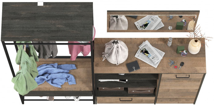 Трувор Прихожая 218, дуб гранж песочный/интра