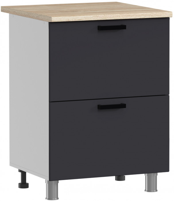 МК Аленушка Н2Я 600 Лаванда Сталь, скоба черный (со столешницей)