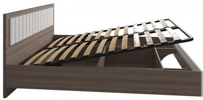 МС Роза Кровать 160, Орех Франклин карамель/Пудра скин