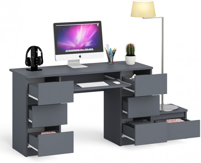 Мори компьютерный стол МС-2 + Тумба ТМП400.1, графит