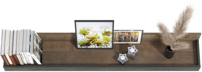 Трувор 15.60 Полка, цвет дуб гранж песочный/интра, ШхГхВ 150х27,2х24,2 см.