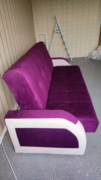 Диван-книжка Феникс, 140х190, велюр фиолетовый