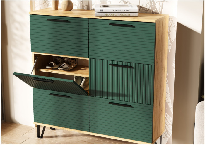 Обувница Флэш, Браш Мени Грин/Крафт