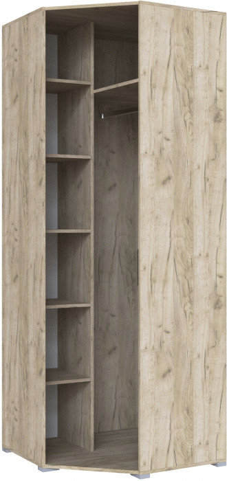 Шкаф угловой с зеркалом "Теана" - Крафт серый