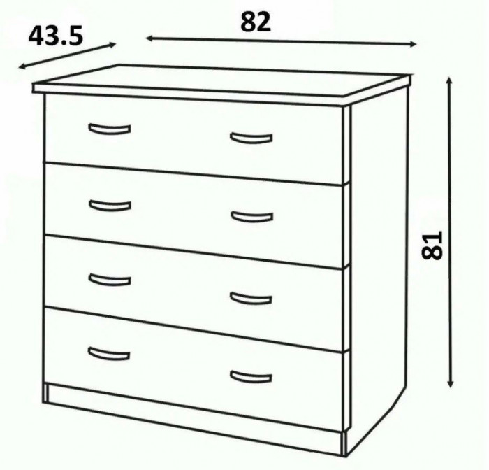 ИРИС КМ-02 Комод (1400х820х425) дуб крафт золото/белый
