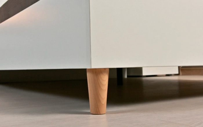 Муссон Кровать 11.41 + ортопед + Тумба 16.03 + Комод 13.97, цвет белый/дуб эндгрейн элегантный, сп. м. 1600х2000 мм., б/м