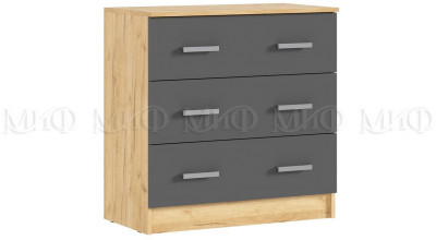 Комод 3 ящика (Дуб крафт/ Графит)