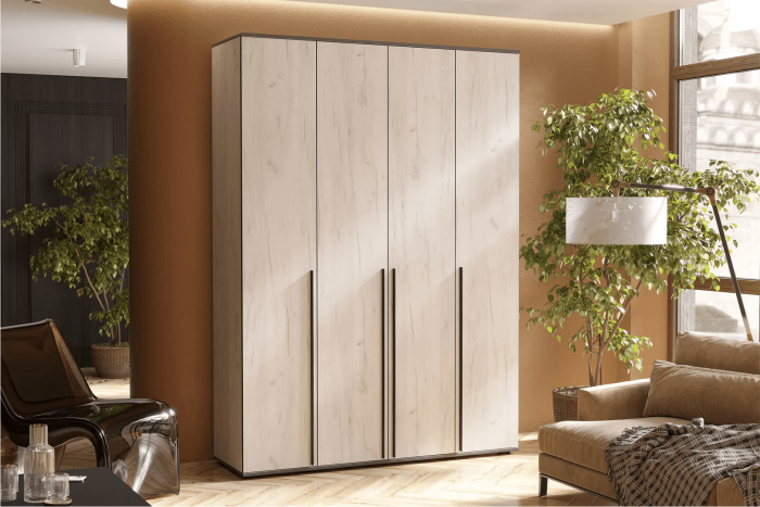 Норд Шкаф 4-х створчатый 1600 Дуб Крафт белый