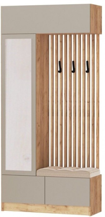 Модульная прихожая "Руэлла", композиция 1 - Крафт золотой/Кашемир