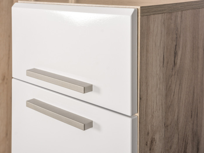 Лайн Прихожая № 05, цвет дуб крафт серый/фасады МДФ белый глянец, ШхГхВ 179,8х35,1х210 см., НЕ универсальная сборка