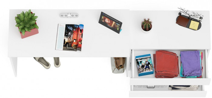 Мори письменный стол МСП1200.1 + Комод МК800.1, белый