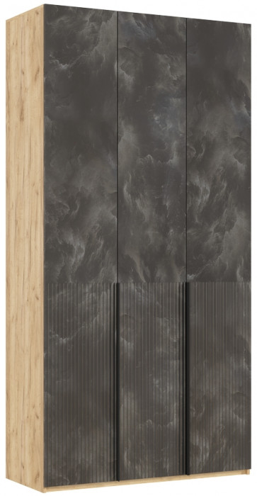 Марвэл Шкаф 3-х створчатый 1200, Дуб крафт/Мальта грей