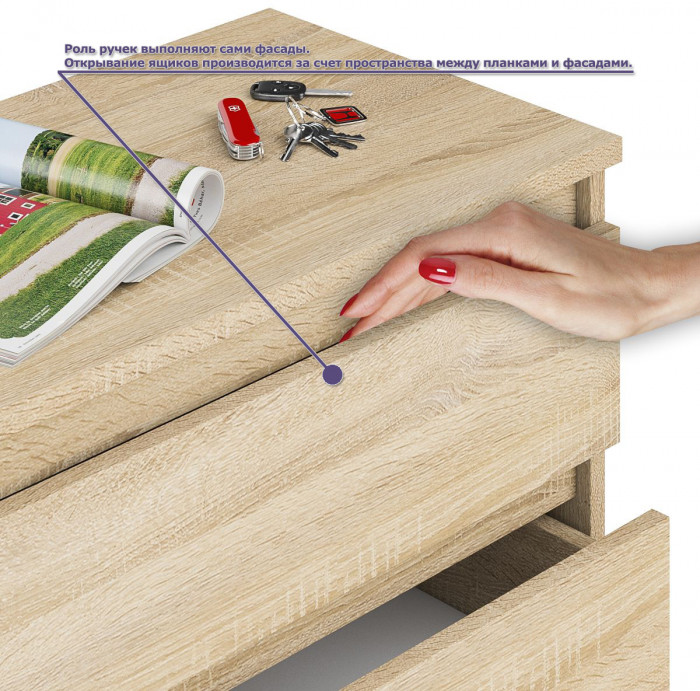 Мори Стол письменный МСП1200.1 + Комод МК800.4 + Полка 1200, цвет дуб сонома, ШхГхВ 200,8х50х209,6 см., универсальная сборка