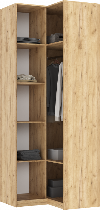 Марвэл Шкаф угловой, Дуб крафт/Браш мени грин