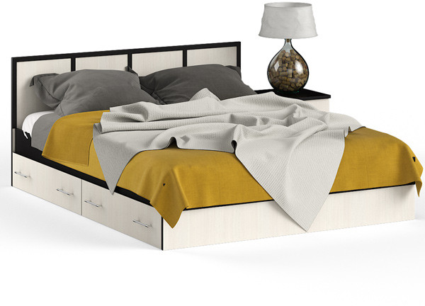 Сакура Кровать с ящиками 1600 + тумба, венге/дуб лоредо