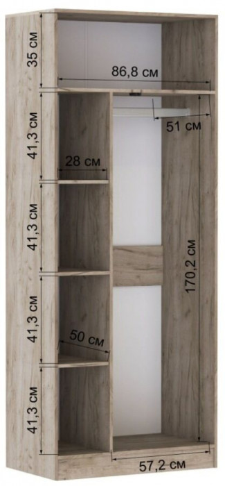 Модульная прихожая "Руэлла", композиция 1 - Крафт серый/Крафт белый